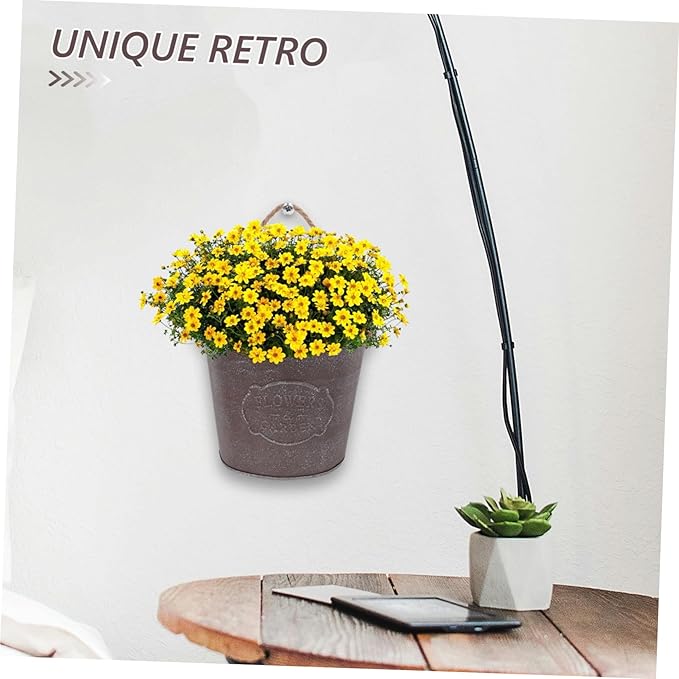 Milisten Metal Wall Planters Vintage Wall Mounted Flower Pot Hanging Iron Plant Holder for Indoor Outdoor Balcony Garden Decor 4.5X5.4X4.5 Inches