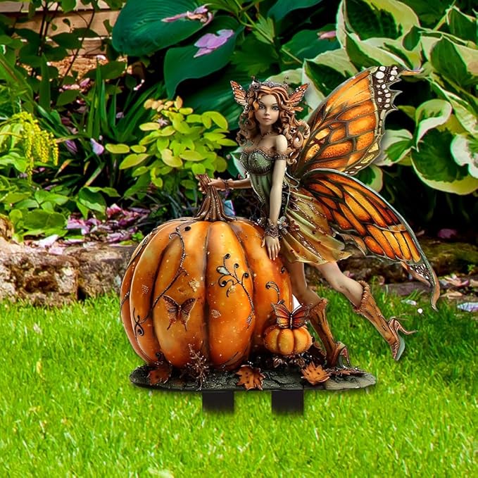Pumpkin Elf-1: Bohemian Flower Pot Decor, Planter Pots, Fairy Garden Accessories for Home or Garden