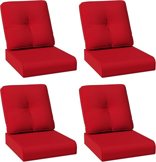 Joyside Outdoor Chair Cushions Set, 22x25/22x24 Inch Patio Furniture Deep Seat Cushions, Water Resistant & Thick Cushion, Outdoor Replacement Cushions for Seat and Sofa
