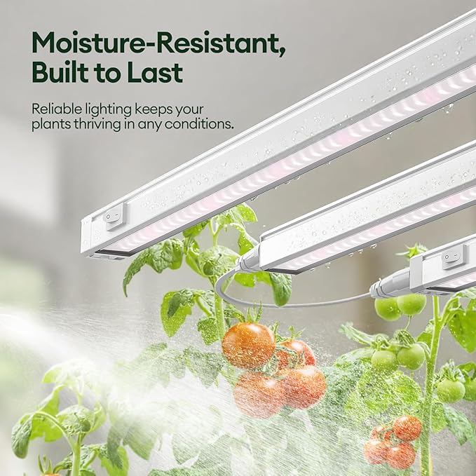 Plant Grow Light 1ft, Tunable Full Spectrum LED Grow Light Strips 28W (4 x 7W), T5 Growing Lamp for Indoor Plants, Greenhouse, High PPFD, 4-Pack