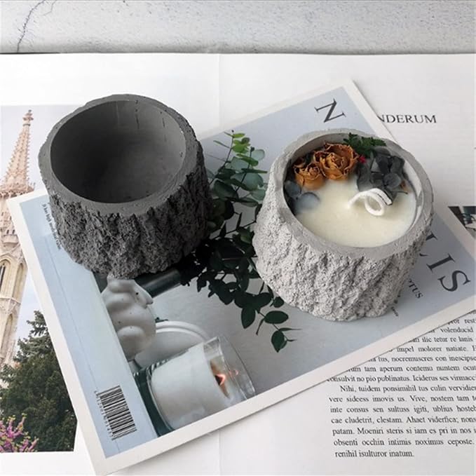 Tree Stump Silicone Mold Concrete Succulent Planter Epoxy Resin Clay Cement Mould Candle Pen Holder Storage Box
