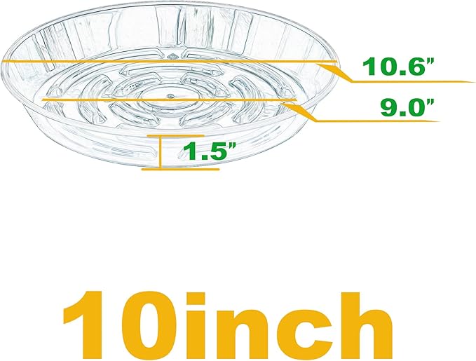 6 Packs Plant Saucer Pot Tray, 10 inch Black Flower Planter Saucers and Drip Trays