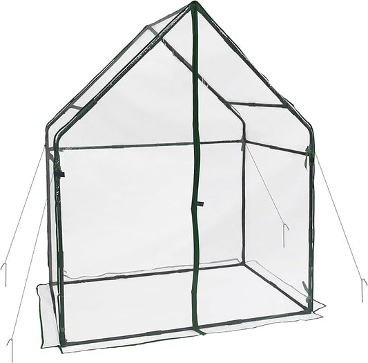 Gardzen Small Walk-in Greenhouse, Heavy Duty Portable Green House for Outside with Sturdy Frame & Clear Cover, Protects Plants from Cold, Rain, 36.2"(L) x53.3(W) x66.1(H)