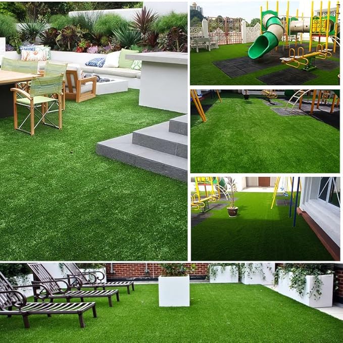 Artificial Grass Synthetic Lawn Outdoor Faux Grass Rug for Patio 0.4 Inch Pile Height 6FTx30FT Astro Turf Grass Roll Carpet Rug Indoor for Bedroom Fake Grass Rug for Pets
