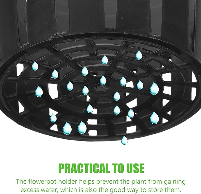 8pcs Black Breathable Wall Flower Planters with Multiple Drainage Holes, Indoor Hanging Plant Pots Set for Balcony and Garden Vertical Gardening
