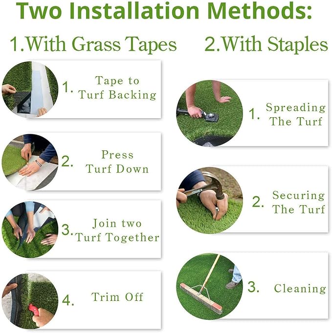 Realistic Artificial Grass Turf Lawn- 14FTX46FT(644 Square FT),1.38inch Height Indoor Outdoor Rug Garden Lawn Landscape Synthetic Grass Mat