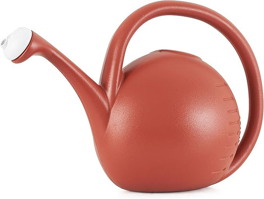 2 Gallon Plant Watering Can - Large Plastic Garden Water Pot with Dual Spray Options for Indoor Outdoor Plants Flower, Clay