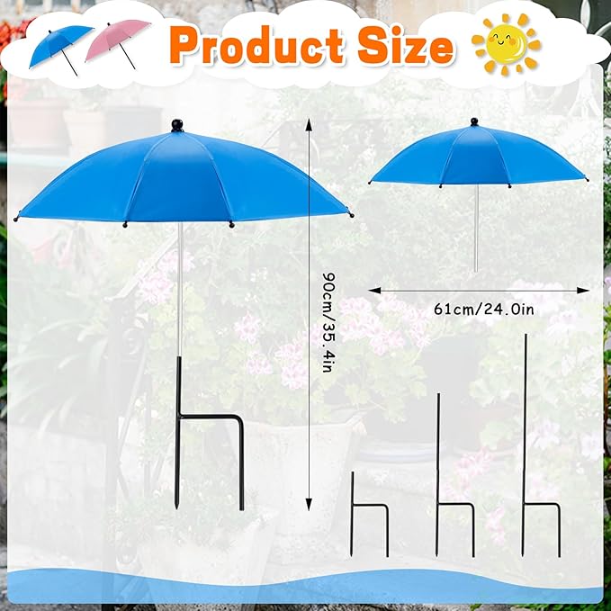 LUYI 2/4 Pcs Plant Umbrellas for Outdoor Plants, Garden Umbrella Shade for Potted Plants and Garden Beds