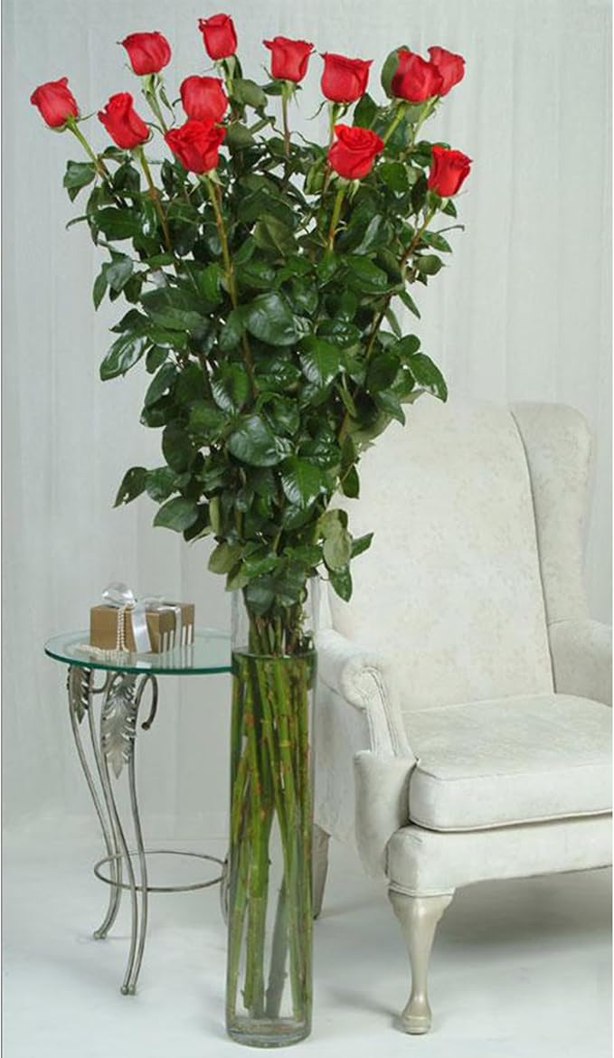 WGVI Quality Thick Weighted Tall Clear Cylinder Glass Vases, 4" W x 20" H, Flower Arrangement Floating Candle Holders Wedding Centerpieces Event Floral Container Tabletop Display Décor, 1 Piece