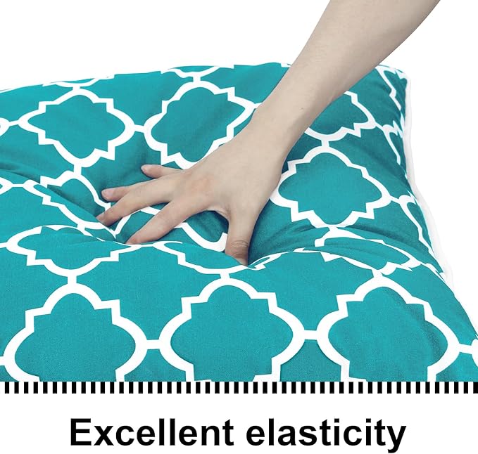 Outdoor Loveseat Cushion Set 44''x24'', Outdoor Cushions for Patio Furniture with Fastness Cover, Water Repellent Outdoor Seat Cushion and Couch Back Cushions for Bench, Swing (Aqua Plaid, 2 Sets)