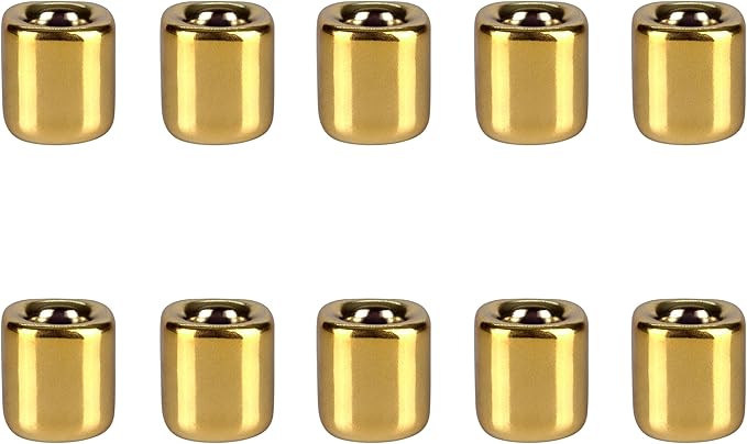 Mega Candles 10 pcs Gold 1/2 Inch Diameter Ceramic Chime Ritual Spell Candle Holders, Great for Casting Chimes, Meditation, Rituals, Spells, Vigil, Witchcraft, Wiccan Supplies