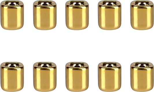 Mega Candles 10 pcs Gold 1/2 Inch Diameter Ceramic Chime Ritual Spell Candle Holders, Great for Casting Chimes, Meditation, Rituals, Spells, Vigil, Witchcraft, Wiccan Supplies