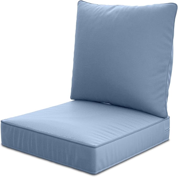 24" x 24" x 6" Outdoor Deep Seat Cushions Set - Waterproof & Fade Resistant Patio Furniture Replacement Cushions, Non-Slip Outdoor Cushions Fit Loveseats, Couches, Chairs, and Sofas.