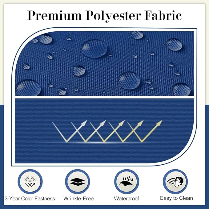 Cozyide Outdoor Chair Cushions, Waterproof Patio Seat Cushions with Adjustable Straps, Square Corner Patio Chair Cushions for Garden, Royal Blue, 18.5x16x3 Inch (Pack of 4)
