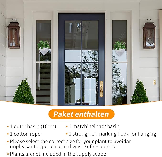 Heart Self Watering Planter | Indoor Wall Planters for Indoor Plants | Vertical Succulent Wall Planters | Create A Wall Garden Without Drilling | Valentine's Day Gift (White)
