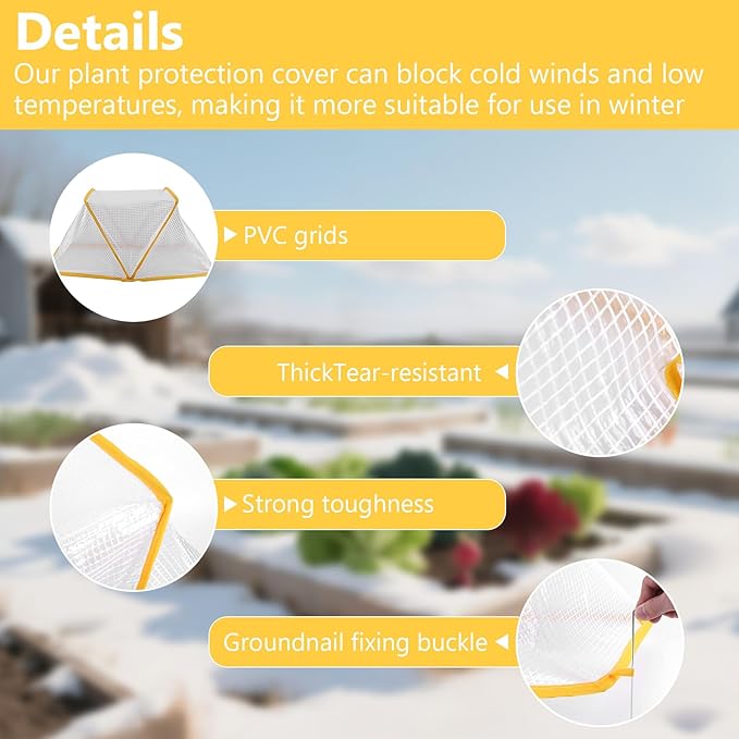 32″*14″*13″ Foldable Garden Row Accelerator Plants Cover Freeze Protection, Reusable Mini Greenhouse Cover for Raised Garden Bed Frost Covers for Plant Vegetable Seedling Protector, 3 Pack