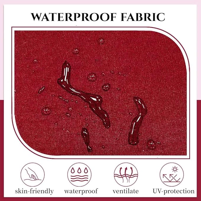 Waterproof Chair Cushions Set of 2 Outdoor,Tufted Thicken Weather and Fade Resistant Kitchen Seat Cushions,Patio Chair Pads for Garden Furniture Sofa Couch (Burgundy)