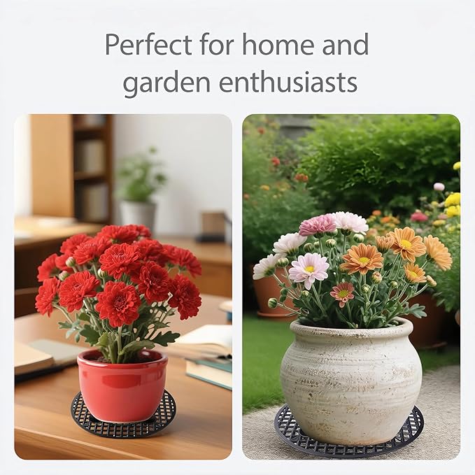 6 PCS 12" Plant Pot Risers for Indoor Outdoor Use Heavy Duty Plant Stands for Patio, Deck & Garden, Pot Elevators for Better Drainage, Surface Savers & Floor Protectors for Potted Plant