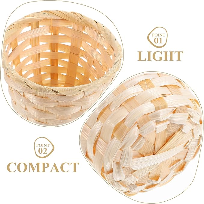 Kisangel 12Pcs Mini Woven Basket Miniature Flower Basket Dollhouse Picnic Tiny Party Favor Container Farmhouse Decor for Fairy Garden Accessory