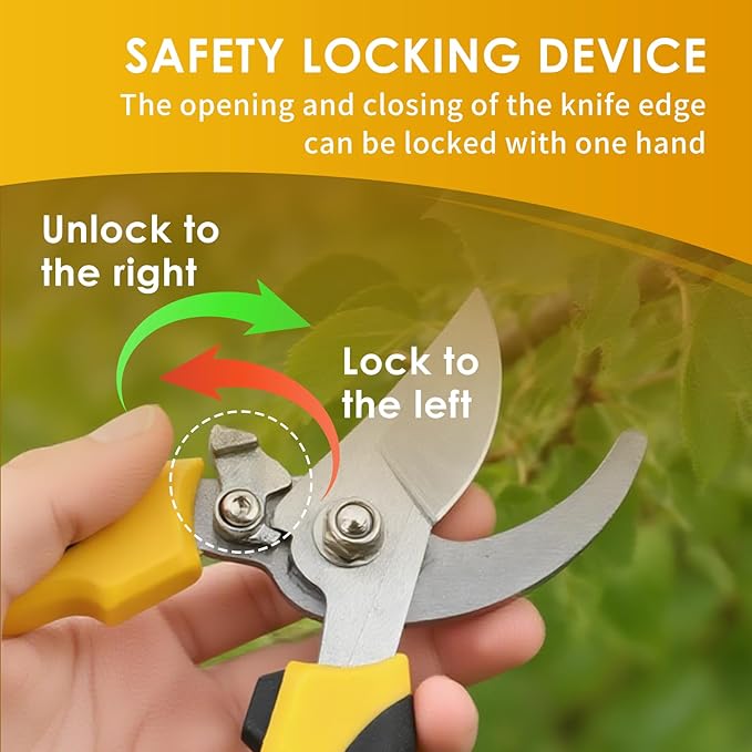 1 Pcs Garden Scissors Pruning Shears Sharp Stainless Steel,8in Garden Clippers Handheld,Pruning Shears for Gardening, Flower Shears Florist Scissors for Plant Tree Trimmers