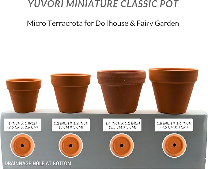 Mini Terracotta Pots – Small Clay Flower Pots for Succulents, Cactus, DIY Crafts, Fairy Garden, School Projects, Mini Planters, Set of 30 (Classic Cylinder, 1 Inch)
