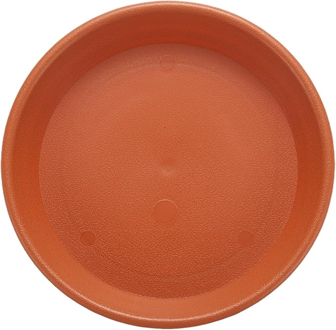 HARFINGTON Plastic Plant Saucer 5.2" Round Drip Trays Flower Pot Saucers Flower Base Bottom Drainage Tray for Indoors Outdoors Planters, Pottery Red