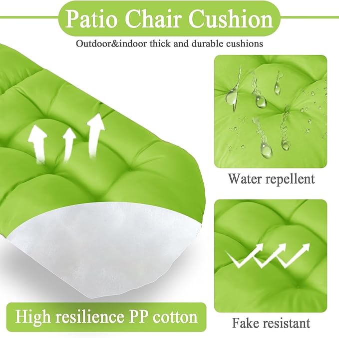 Adirondack Chair Cushion, Waterproof Outdoor Seat Cushions for Patio Furniture, Thick High Back Replacement Pad for Porch Lawn Wicker Dining Desk Chair, Rocking Chair Cushion, Fruitgreen