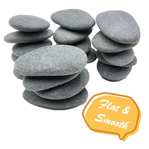20PCS DIY Rocks 3"-4" Flat & Smooth for Painting, Arts, Crafts, Decoration - Large Kindness Rocks Hand Picked