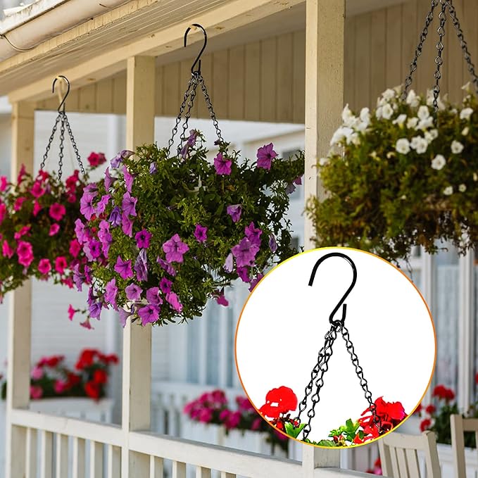 12 Pack 9.5 Inch Hanging Chain for Bird Feeders, Planters, Lanterns, Wind Chimes, Billboards, Chalkboards and Ornaments (Black)