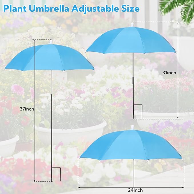 6 Pack Plant Umbrellas for Outdoor Plants, Garden Umbrella Shade for Potted Plants and Garden Beds, Sun Shade Cover to Defend Plants From Blazing Sun