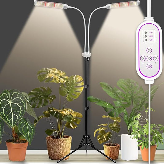 210 LED Grow Lights for Indoor Plants Full Spectrum, LED Plant Light with Stand, Adjustable Height, Plant Grow Lights with Auto 4/8/13/H Timer for Indoor Tall Plants.