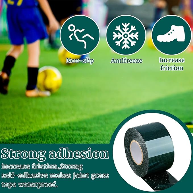 6 Rolls 2 in x 16.5 ft Double Sided Turf Tape Artificial Grass Tape Self Adhesive Grass Rug Tape Artificial Turf Tape for Lawn Garden Carpet Connecting Outdoor Carpet