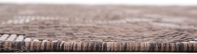 Unique Loom Outdoor Trellis Collection Area Rug (7' 1" x 10' Rectangle, Brown/ Ivory)