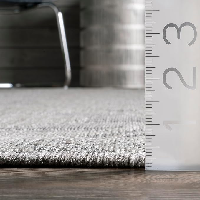Nuloom Ranya Light Grey/Ivory, 10' x 13', Tribal Geometric, Soft and Cozy, High Traffic, Stain Resistant, Easy Clean, Durable Area Rug for Indoor/Outdoor Patio, Deck, Porch, Garden, Courtyard