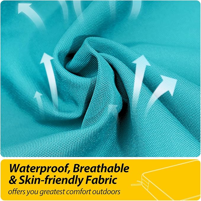 AAAAAcessories Outdoor Seat Cushions for Chairs, Waterproof, Fade-Resistant, 18" x 18" x 2", Patio Furniture Replacement Cushions, Set of 2, Turquoise Blue