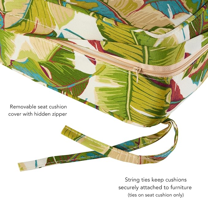 Greendale Home Fashions 2-Piece Outdoor Deep Seat Cushion Set, Tropical Multi