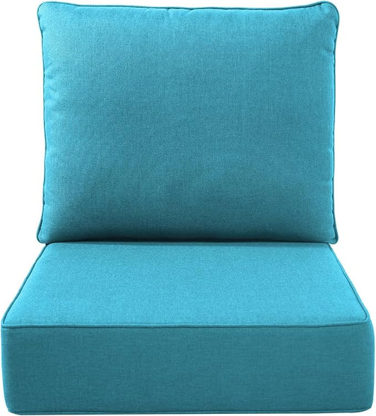 Luxury Outdoor Seat Cushion Set-22 x 24 x 6 Inch Outdoor Chair Cushions with Water Resistant & Removable Cover Outdoor Cushions for Patio Furniture Chair Sofa Couch