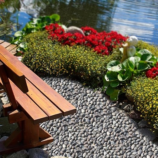 40 lbs River Rocks for Landscaping, 0.4-1 inch Natural Rocks for Aquarium, Fish Tank, Decorative Garden Stones for Plants, Flower Pots, Vase, Walkways