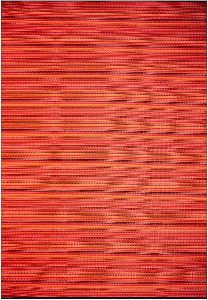 Reversible Outdoor/Indoor Plastic Rug Plastic Straw Rug Waterproof Portable Mat, Easy to Clean and Fold,Perfect for Garden, Patio, Picnic, Decking-（Red，8x10Ft）