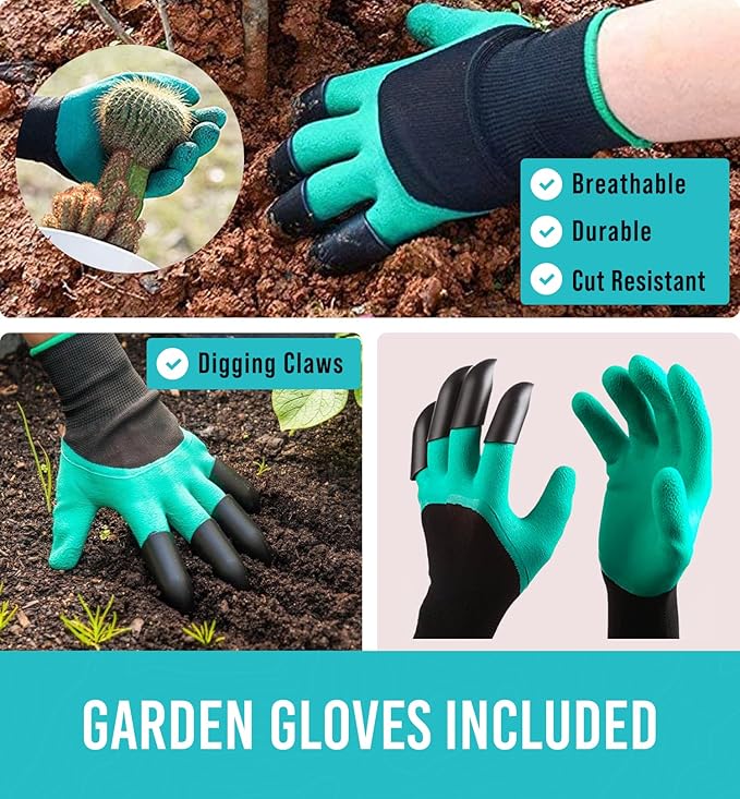 GROWIT Heavy Duty Gardening Tools - 23-Piece Gardening Gifts for Women, Men, Mom, Dad - Durable, Ergonomic Garden Tools Set