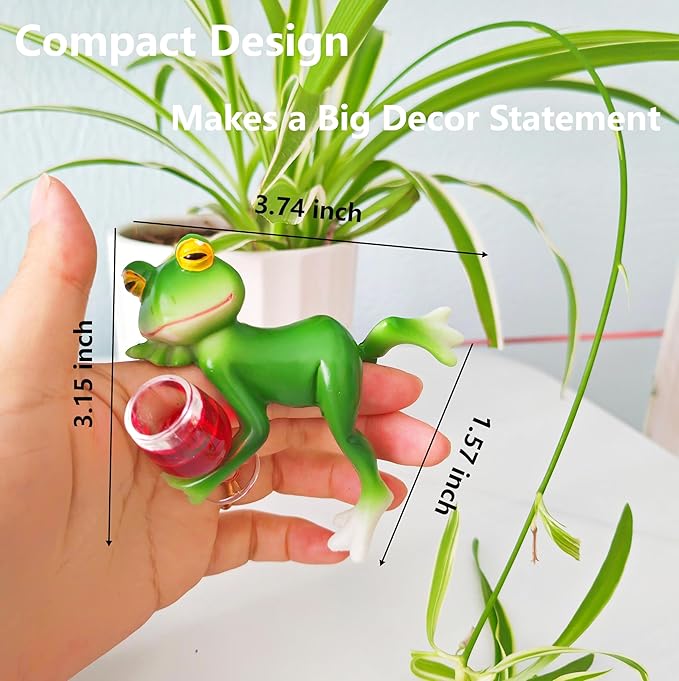 Plant Decorations for Pots:Tiny Frog Figuriner Outdoor/Indoor Planter&Home Decor| Garden Decor for Frogs Lovers | Frog Planter Hugger-Cute Frogs Figurines for Flower Pot
