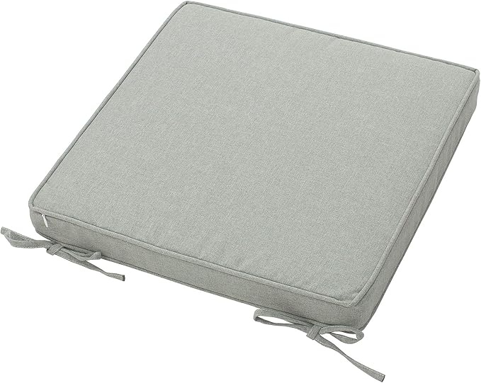 Magpie Fabrics Indoor Outdoor Waterproof Square Chair Cushion, 18" x 18" x 2.5", 2 Pack, Water Resistant Seat Cushions, for Patio Garden Office, Grey