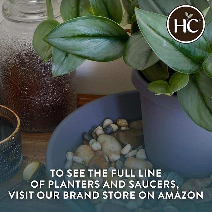 The HC Companies Flower Pot Saucers - Plastic Plant Saucer for Outdoors & Indoors - Traditional Design Plant Pot Trays for Water Drainage - Durable & Stylish Round Plant Tray (17.5-inch Seafoam)