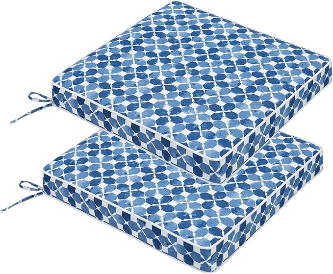 JMGBird 19x19 Outdoor Chair Cushions Set of 2 Water-Repellent Outdoor Seat Cushions 3-Year Color Fastness Outdoor Cushions for Patio Furniture
