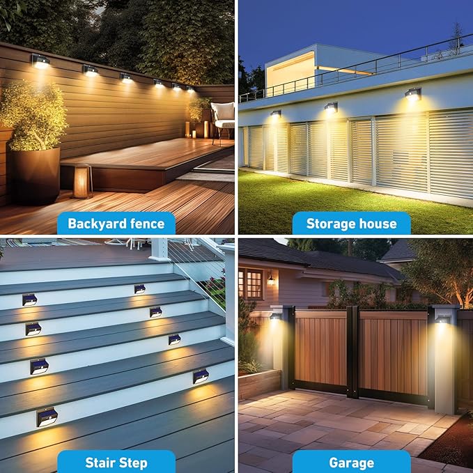 Peasur Solar Lights Outdoor Motion Sensor [20 Packs] Security Light with 3 Lighting Modes Wall Lights Waterproof Solar Powered Lights for Garden Fence Yard, Warm White