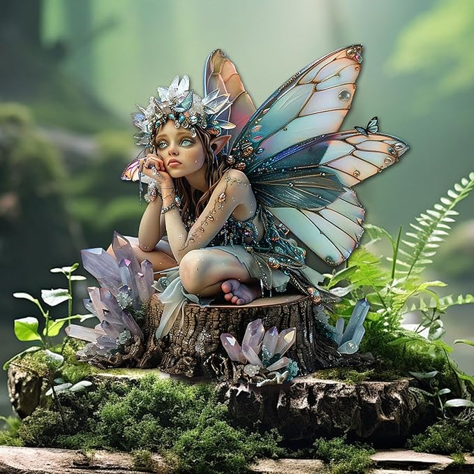 Bohemian Fairy Flower Pot Decoration, Planter Decor, Garden Accessories for Home or Garden (Sad Elf)