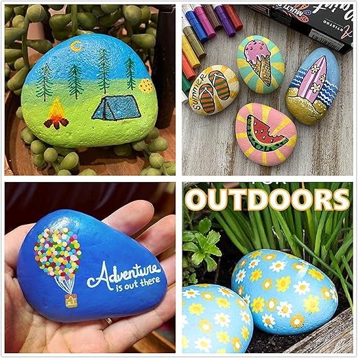 24PCS Rocks for Painting, 2"-3" Inches DIY Rocks Flat & Smooth Kindness Rocks for Crafts, Decoration, Medium Rocks for Painting,Hand Picked for Painting Rocks