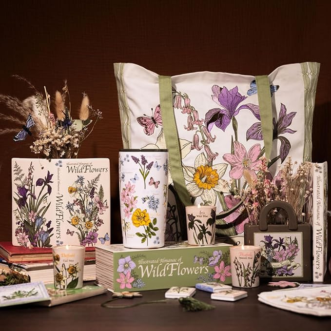 Steel Mill and Co Mini Ceramic Tote Bag Vase, Novelty Wildflower Garden Shop Planter, Unique Desk Pen Holder & Pencil Cup, Small Succulent Pot & Home Decor (Wildflowers)