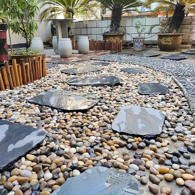 10LB Mixed Color River Rocks - 2-3 inch High Polished Decorative Pebbles, Stones for Landscaping, Natural River Rocks for Outdoor Décor, Plants,Vase Filler,Fish Tank