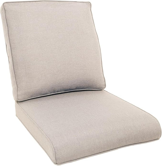 Outdoor Chair Cushions- 22 X 25 Inch High Density Sponge Patio Cushions Deep Seat Patio Furniture Cushions for Chair Sofa Couch-Beige/2 Piece